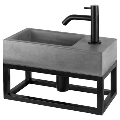 Fonteinset Differnz Jukon Rechts 38.5x18.5x18 cm Met Handdoekrek Beton Donker Grijs Differnz Fonteinset Differnz Jukon Rechts 38.5x18.5x18 cm Met Handdoekrek Beton Donker Grijs Differnz