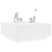 Salontafel 100x100x40 cm bewerkt hout wit - thumbnail