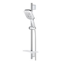 GROHE Rainshower Smartactive 130 Cube Glijstangset - 60cm - vierkante handdouche - 3 straalsoorten - gladde doucheslang - met zeepschaal - chroom 26584000 - thumbnail
