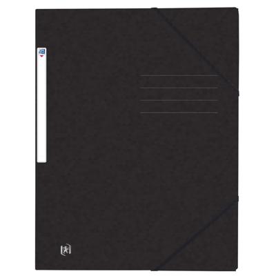 Elastomap oxford top file a4 3 kleppen 390gr zwart