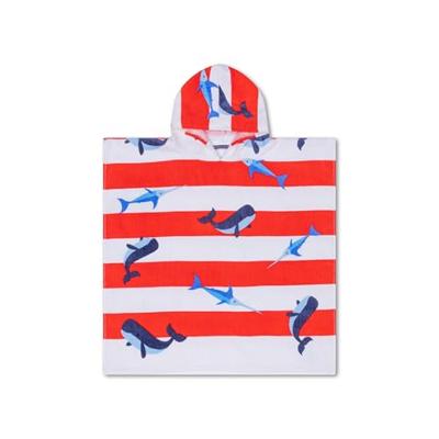 Swim Essentials Strandponcho Rood Wit Walvis 65 x 65 cm