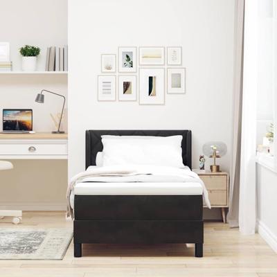 Boxspringbed met matras fluweel zwart 100x200 cm