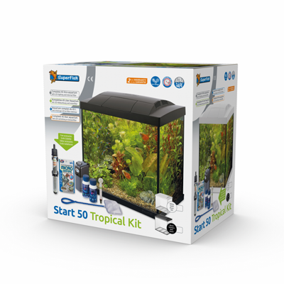 Superfish Start 50 Tropical Kit Zwart - 45L Compleet Aquarium met LED & Filter