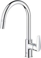 Grohe QuickFix Start Edge draaibare keukenmengkraan met uittrekbare uitloop chroom - thumbnail