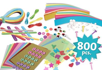 Lena Knutselkoffer Jumbo Roze 800 stuks