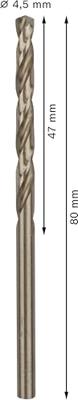 Bosch Accessoires Metaalboren HSS-Co, Standard 4,5 x 47 x 80 mm 10st - 2608585883 - thumbnail