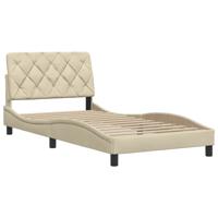 Bedframe zonder matras 120x200 cm stof crèmekleurig - thumbnail