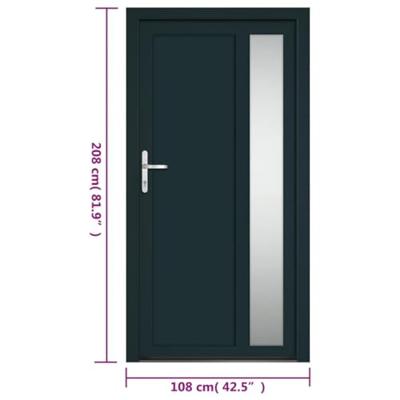 Voordeur 108x208 cm PVC antracietkleurig