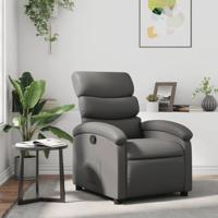 Fauteuil verstelbaar kunstleer grijs - thumbnail