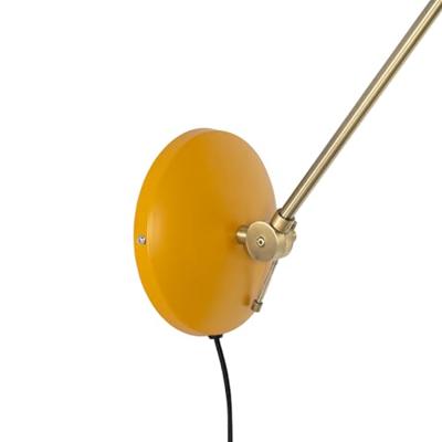 QAZQA Retro wandlamp staal geel met brons - Milou