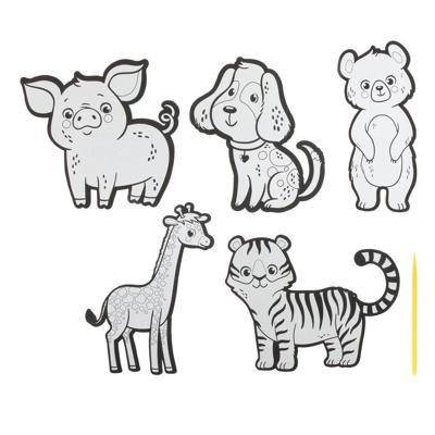Creative Craft Group Kraskunst stickers - dieren, 6dlg.