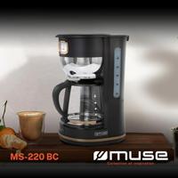 Muse MS-220 BC Koffiezetapparaat Zwart Capaciteit koppen: 10 Glazen kan, Warmhoudfunctie - thumbnail
