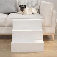 VidaXL Huisdierentrap 40x37,5x35 cm massief grenenhout wit - thumbnail
