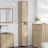 Badkamer Kast Sonoma Eiken 30,5 x 30 x 195 cm Bewerkt hout - thumbnail
