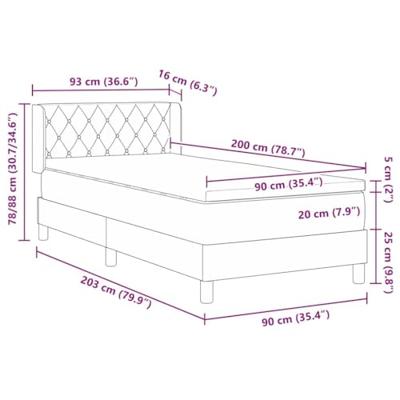 Boxspringbed met Matras Zwart 100x200 cm Fluweel Zwart