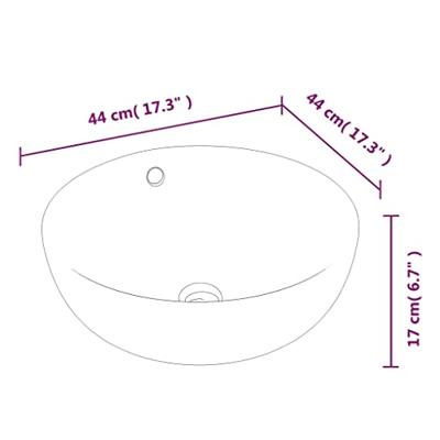 VidaXL Wasbak 44x17 cm rond keramiek wit