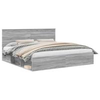 Bedframe Grijs Sonoma 200 x 200 cm Massief grenenhout - thumbnail