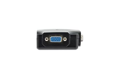 DIGITUS Professional VGA splitter, 2-poort, plastic behuizing, 350 MHz, HDSUB 15/M - 2x HDSUB 15/F, max. resolutie 1920x1080 pixels, zwart