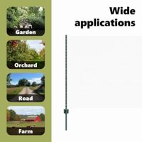 VidaXL Hek met paal groen 1,2 x 10 m staal en pvc - thumbnail