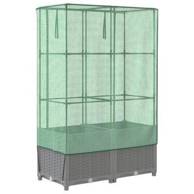 VidaXL Plantenbak verhoogd met kashoes 80x40x138 cm rattanlook VidaXL Plantenbak verhoogd met kashoes 80x40x138 cm rattanlook