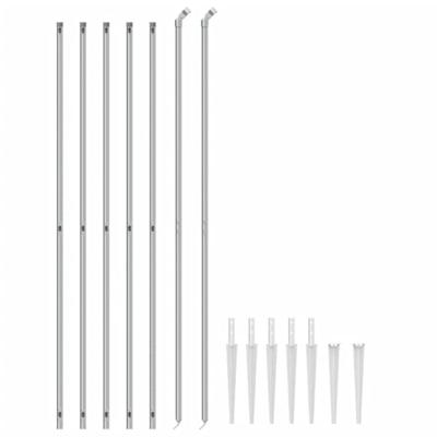 VidaXL Gaashek met grondankers 1,6x10 m zilverkleurig