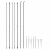 VidaXL Gaashek met grondankers 1,6x10 m zilverkleurig - thumbnail