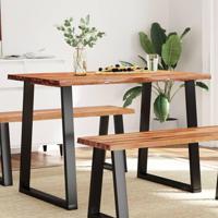 Eettafel met natuurlijke rand 110x70x75 cm massief acaciahout - thumbnail