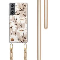 Samsung Galaxy S21 hoesje met beige koord - In bloom - thumbnail