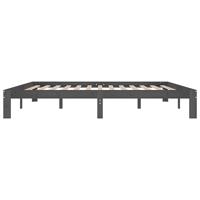 Bedframe massief grenenhout grijs 200x200 cm - thumbnail