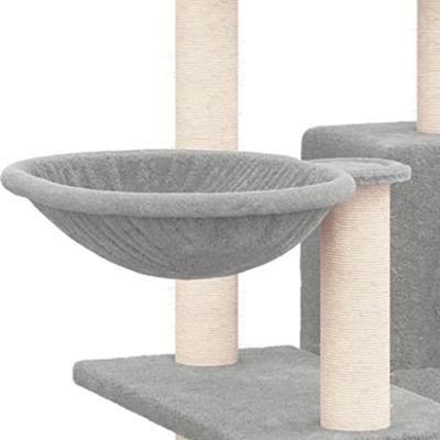 Kattenmeubel met sisal krabpalen 82 cm lichtgrijs - thumbnail