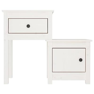 Nachtkastjes 2 st 79,5x38x65,5 cm massief grenenhout wit