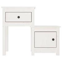 Nachtkastjes 2 st 79,5x38x65,5 cm massief grenenhout wit - thumbnail