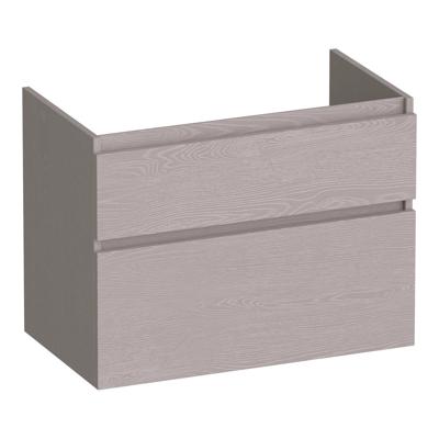 Brauer Delight - Onderkast - 80 cm - met 2 Softclose Lades Greeploos en 1 Sifon Uitsparing - Timber Greige