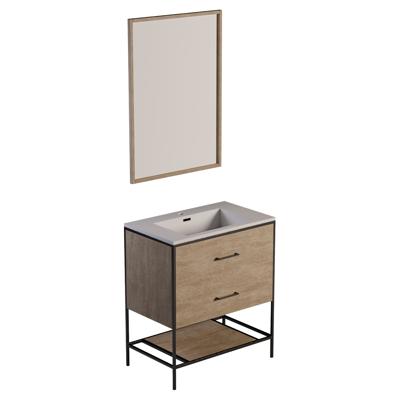 Badmeubelkast Differnz Industrial 75 met Wastafel en Spiegel Licht Bruin Differnz Badmeubelkast Differnz Industrial 75 met Wastafel en Spiegel Licht Bruin Differnz