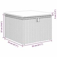 Tuinbankenset met kussen met opslag 8 pcs Beige Poly riet - thumbnail