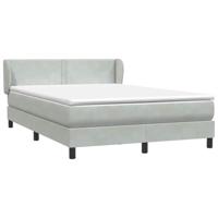 Boxspring met matras fluweel lichtgrijs 140x210 cm - thumbnail