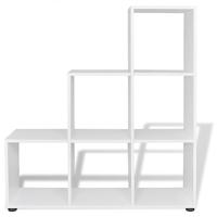 Boekenkast/presentatiemeubel trapvormig 107 cm wit - thumbnail