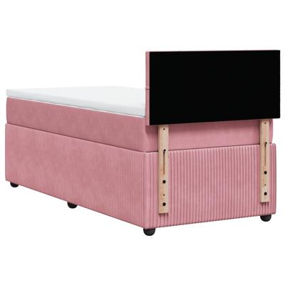 Boxspring met matras fluweel roze 200x200 cm