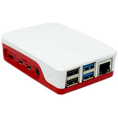 Raspberry Pi® ALLNET - Raspberry Pi 4 Zubehör - offizielles Gehäuse rot/weiß fuer 4 SBC-behuizing Geschikt voor model: Raspberry Pi® 4 B Rood, Wit