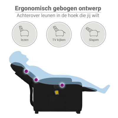 Sta-op-massagestoel elektrisch verstelbaar stof zwart