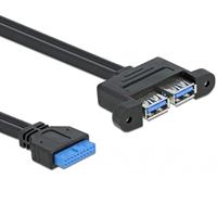 Delock 82941 USB 5 Gbps kabel Pin Header female naar 2 x USB Type-A female aangrenzend 45cm - thumbnail