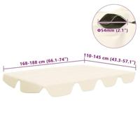 VidaXL Vervangingsluifel voor schommelbank 188/168x145/110 cm crème - thumbnail