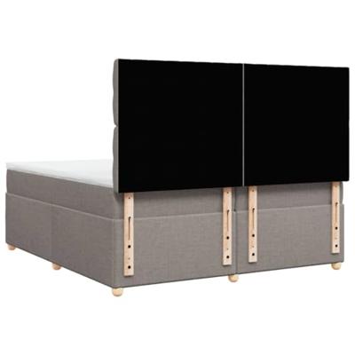 Boxspring met matras stof taupe 200x200 cm