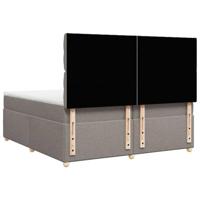 Boxspring met matras stof taupe 200x200 cm - thumbnail