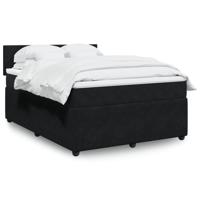 Boxspring met matras fluweel zwart 160x200 cm - thumbnail