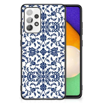 Samsung Galaxy A52 | A52s (5G/4G) Bloemen Hoesje Flower Blue Samsung Galaxy A52 | A52s (5G/4G) Bloemen Hoesje Flower Blue
