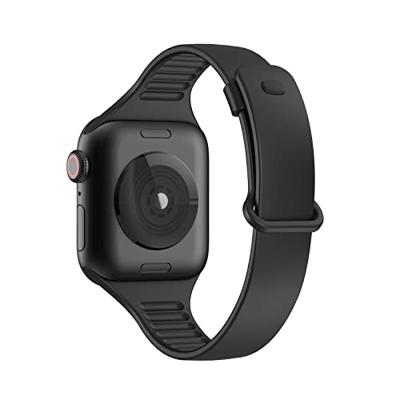TPU Slim Fit bandje - Zwart - Geschikt voor Apple Watch 44mm / 45mm / 46mm / 49mm
