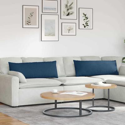 VidaXL Sofa kussens 2 pcs blauw 120 x 40 cm stof