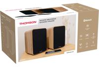 THOMSON WS602DUO - Set van 2 luidsprekers met houten kist - 100W - Bluetooth 5.0 - 2 RCA-uitgangen - Licht hout - thumbnail
