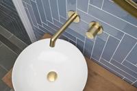 Ben Engraved Line afdekset voor inbouw wastafelkraan geborsteld messing pvd-coating - thumbnail